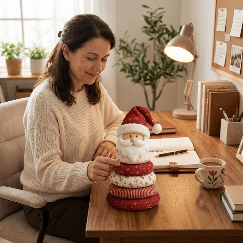 Patchwork Fabric DIY Christmas Patchwork Kit Handmade Cozy Christmas Sewing Craft Kits Soft Cloth Figure Craft Sofa
