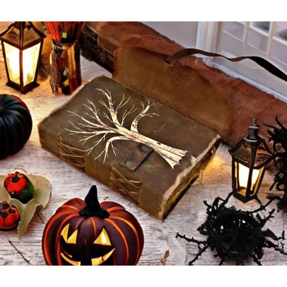 Ručně vyráběné kůží vázané Vintage Journal Prázdné Spell Book of Shadows Antique Pages