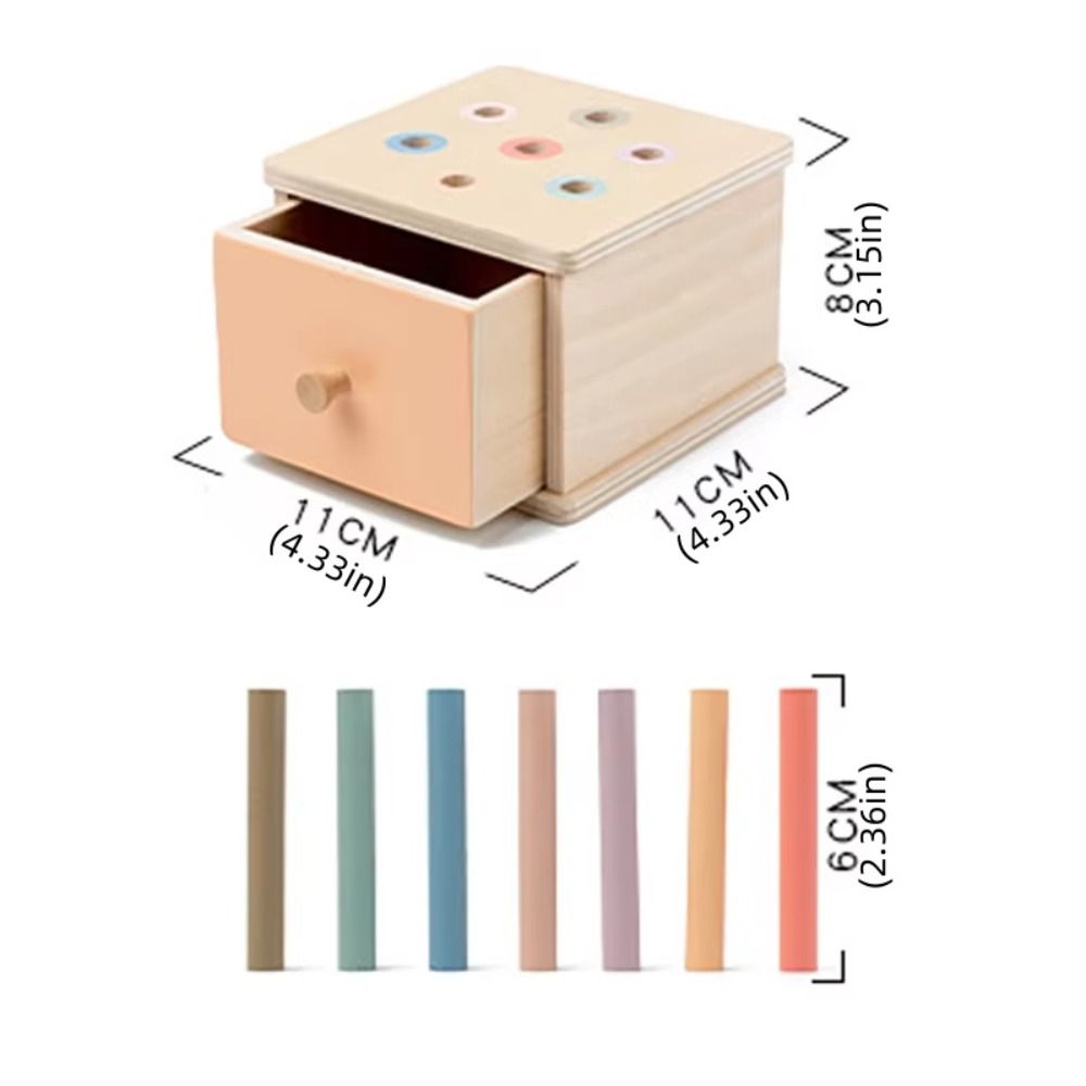 Color Cognition Montessori Wooden Toy Shape Matching Early Education Box  Birthday Gift