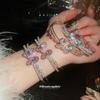 Exquisite French Butterfly Zircon Bracelet - Ultra-Sparkling Double Layer, Elegant & Light Luxury Women's Jewelry