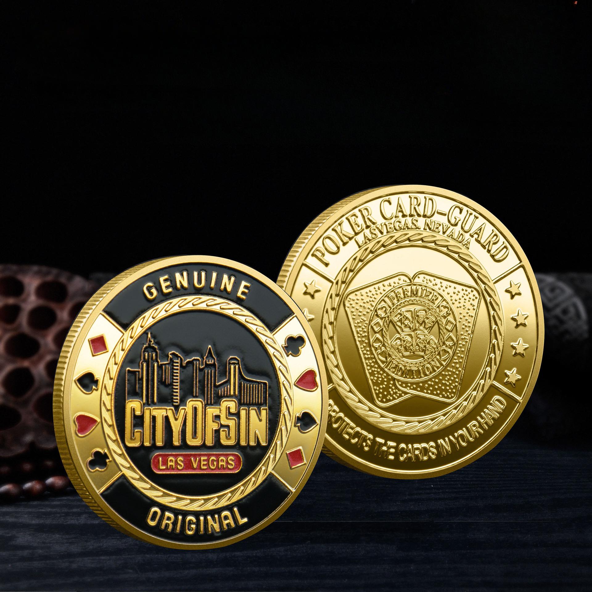 

Challenge Coins Пам’ятні монети King Лас-Вегас Покерні фішки Lucky Card Holder Collection Coins