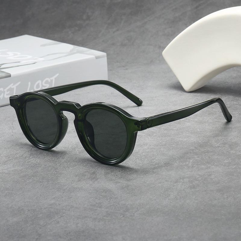 Circular Vintage Small Spectacle Frame Frame Premium Sun Glasses Glasses UV400 Ladies and Men Trendy Trend UV Protective Shades Glasses Outdoor