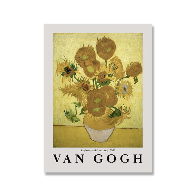 Berømt Van Gogh-kunstner Stjernehimmel Oljemaleri Solsikkeutstilling Plakat Blomst Naturlig veggkunst Lerretsmaleri Hjemmeinnredning Ingen ramme