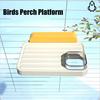 Vogelsitzstange, Plattform, Kunststoff, Papageiensitzstange, Ständer, Regal mit Futternapf, Vogelkäfig-Zubehör für Sittiche, Nymphensittiche, Unzertrennliche, Wellensittiche