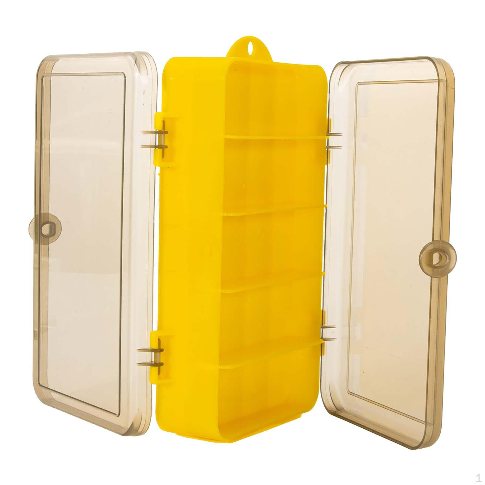 

Durable Fishing Tackle Box with Double Sided Storage for Equipment and Tools Yellow