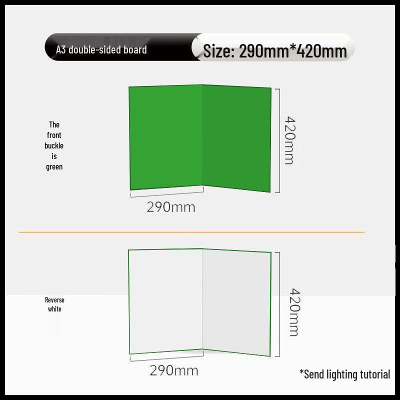 A3 Foldable Photography Reflector Fill Light Board - Black, White, Silver Card