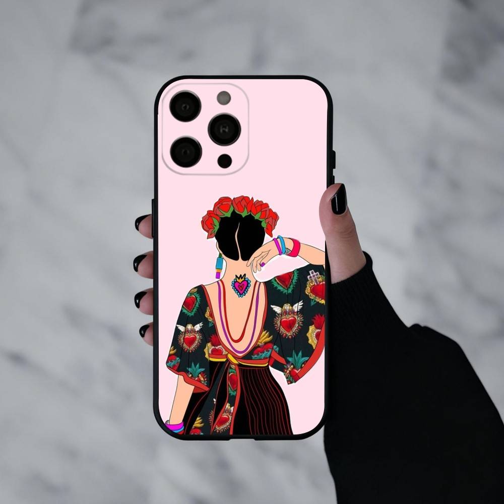 F-Frida-A K-Kahlo-g A-Art  Phone Case For iPhone 17pro, 16,15,14,13,12,11 X XR Plus,Others Soft Black Cover iPhone14