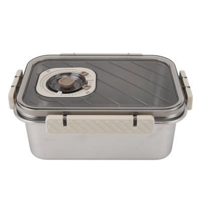 Fridge Food Storage Container with Lid 304 Stainless Steel PP Leakproof Food Preservation Box for
