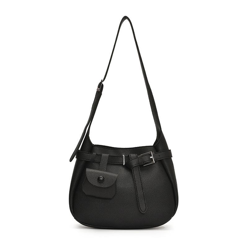 Premium trendy lychee pattern retro messenger bag women's 2025 spring new fashion niche shoulder tote bag