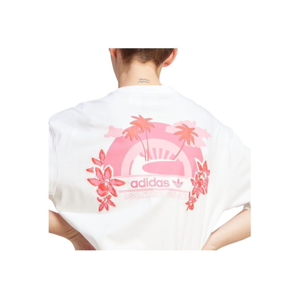 Adidas Originals Graphic Tee Logo Print Round Neck Loose Short Sleeve T-Shirt Women Tops White IT8155