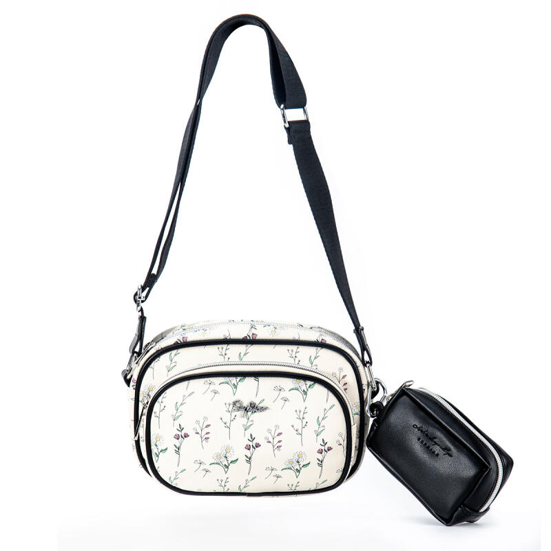 High Quality PU Leather Women's Handbags Purse Ladies Flower Printing Small Shoulder Bags Multifunctional Commuter Crossbody Bag