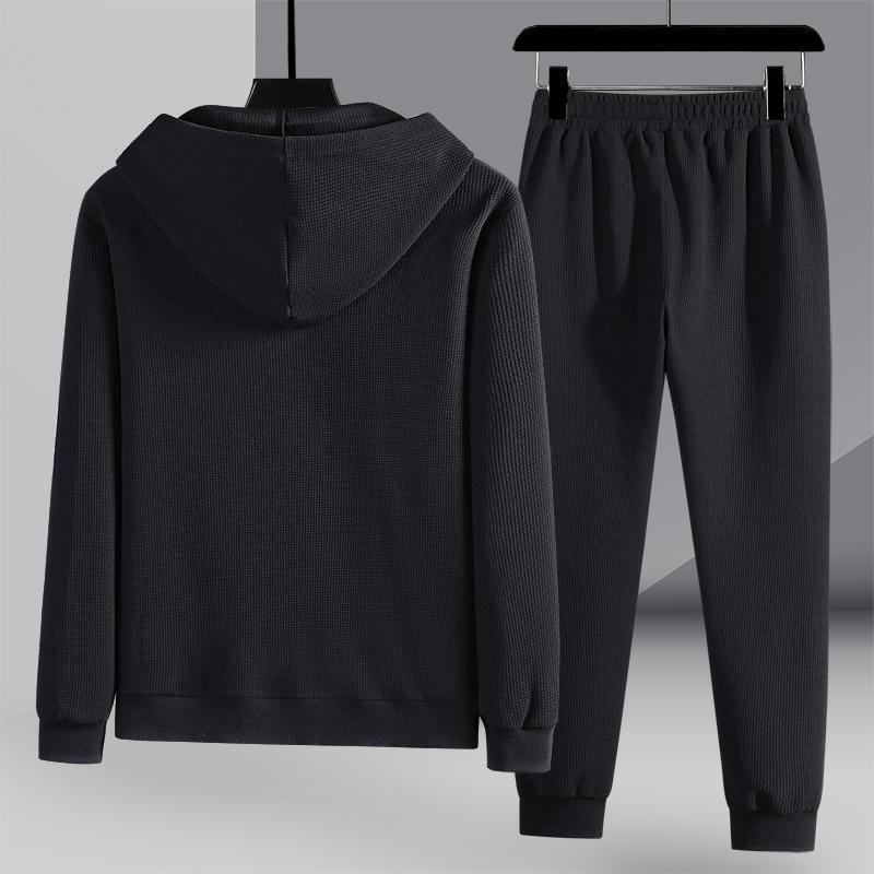 Erkekler Serin Yakışıklı Giyim Moda İki Takım Genç İlkbahar ve Sonbahar Eğlence Hoodie Saf Pamuk Artı Boyutu Spor Takım Elbise