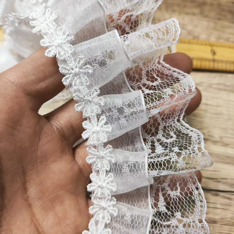 

Водорастворимая Плиссированная Кружевная Отделка для DIY Лолита Воротника и Манжет, Аксессуар для Рукоделия