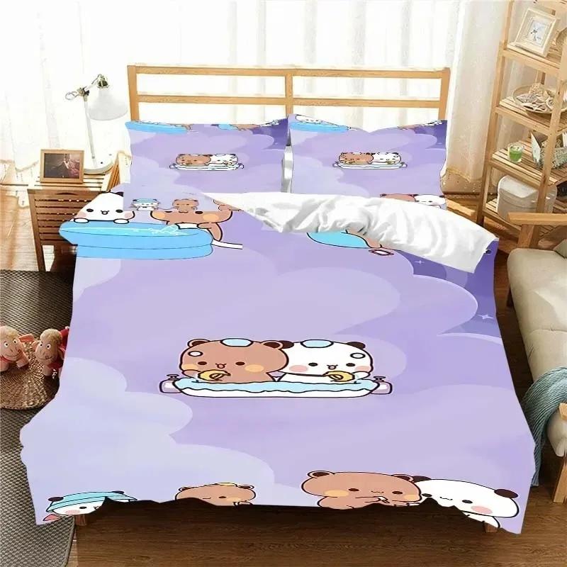 Kawaii Bubu And Dudu 3D Printing Anime Bedding Set Duvet Cover Comforter Bed Single Twin Full King Queen Size Bedding Set Kids