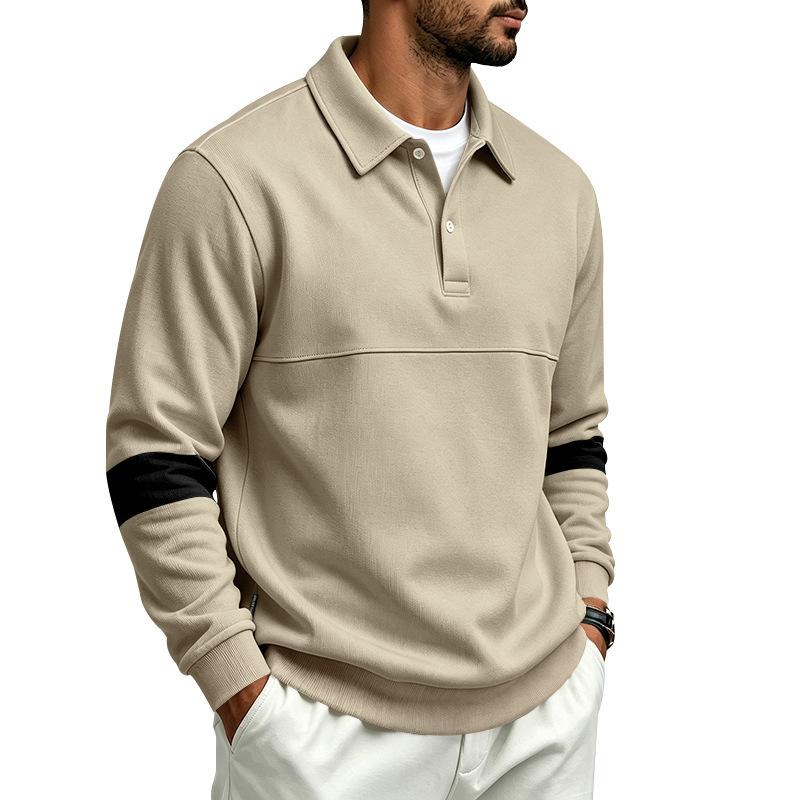 Men S Loose Casual Turn Down Collar Button Polo Shirt For Commute