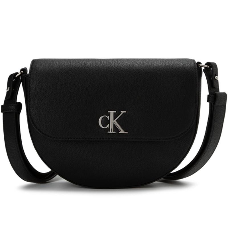 

Calvin Klein Fashion Minimalist Metal Letter Stitched Flap Closure Shoulder Bag Women shoulder bag Space-Black DH3439-001 Basic Set (Bag)