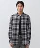 Relaxed Crinkle Ombre Check Shirt [Black/Ivory]