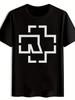 Retro Rock Band Graphic T-shirt - Black with White Cross Design