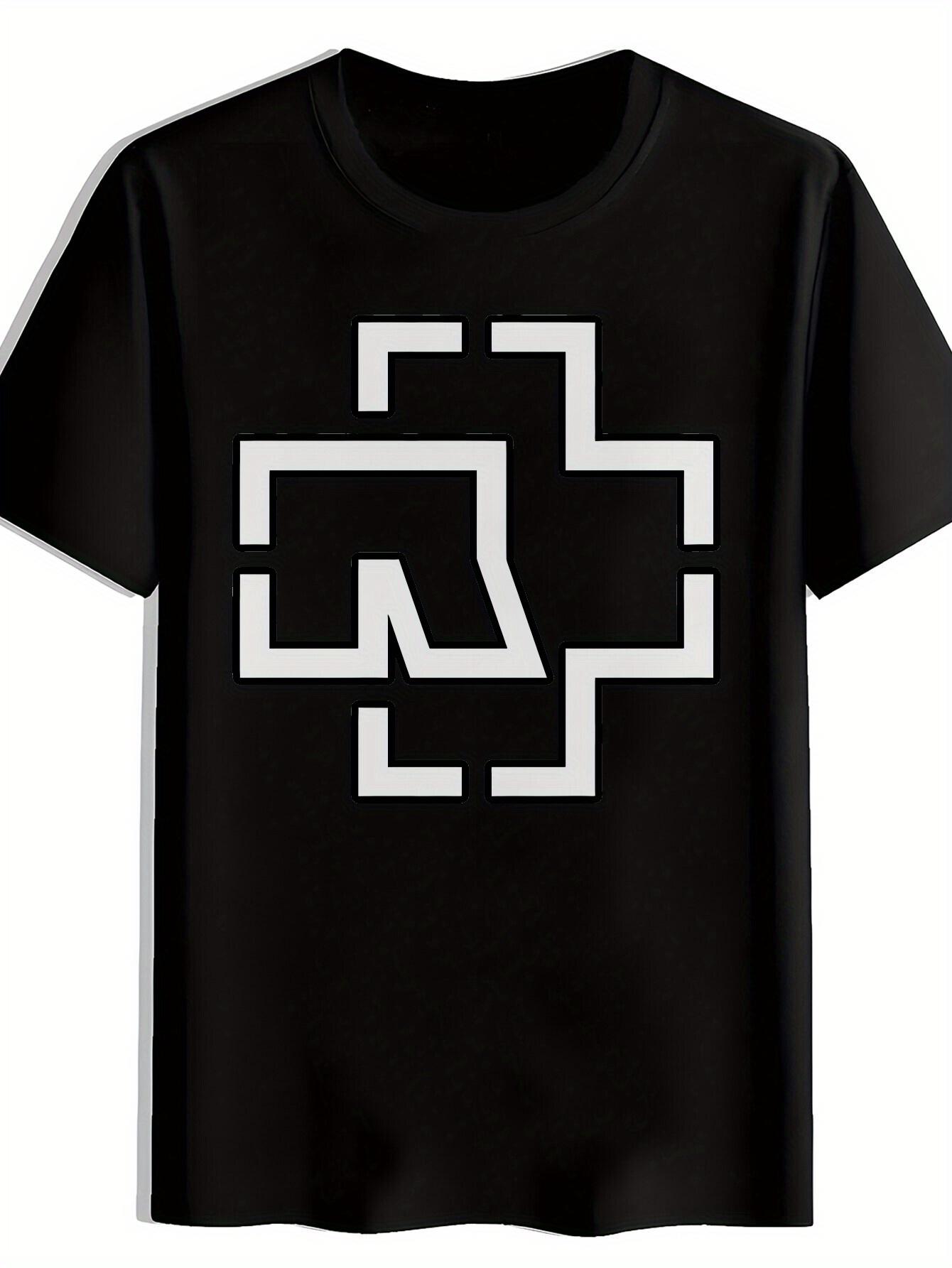 

Retro Rock Band Graphic T-shirt - Black with White Cross Design S