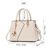 Women Handbag PU Litchi Texture Large Capacity Shoulder Bag for Travel Shopping Party White One Size