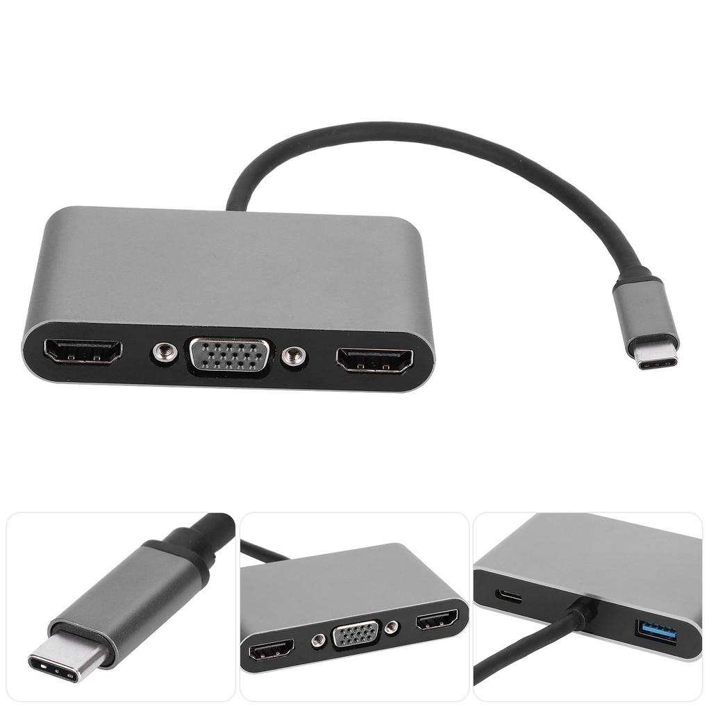 5 in 1 TypC Dockingstation TypC zu HDMIVga PD Kabeladapter Konverter für Laptop