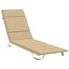 Sun Lounger Cushion GEMERT 100percent Polyester Beige 200 X 60 X 3 Cm