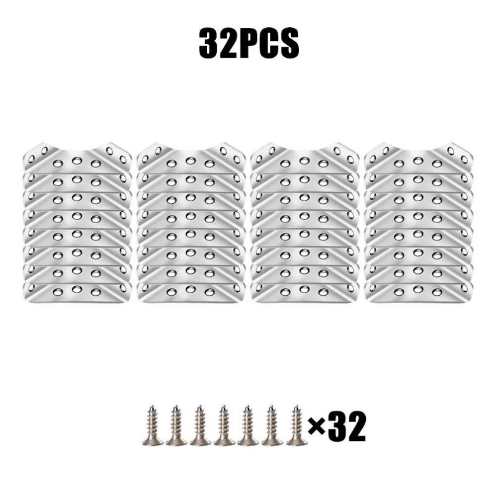 

Универсальный угловой соединитель для мебели, угловые кронштейны из нержавеющей стали для угловых полок шкафа, фиксированные комплекты скоб с винтом 32 bracket+224 screw
