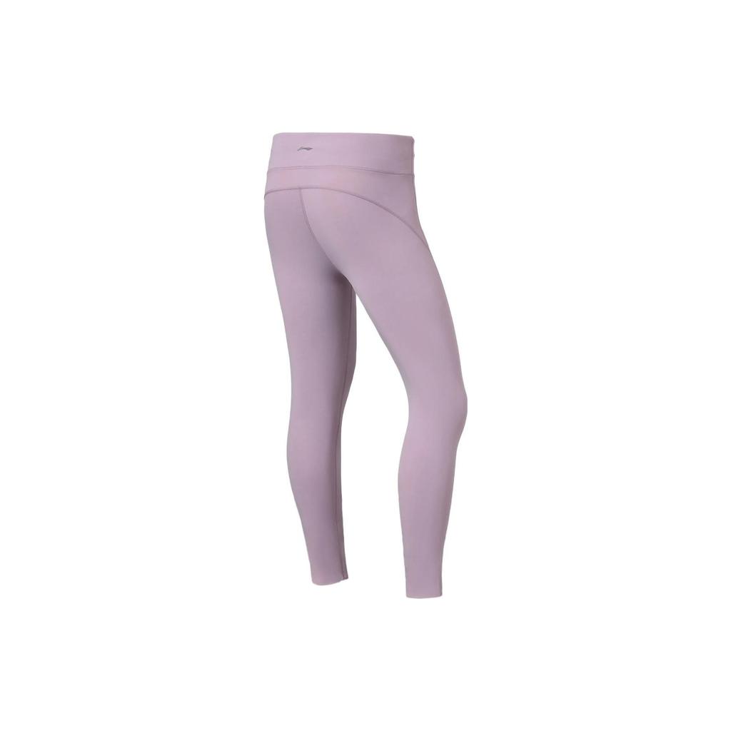 Li Ning Training Series Solid Color Breathable Stretch Fitness Pants Women Pants Purple AULR182-3