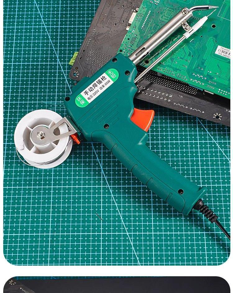 High-Power 60W Handheld Electric Soldering Iron with Automatic Solder Feed
