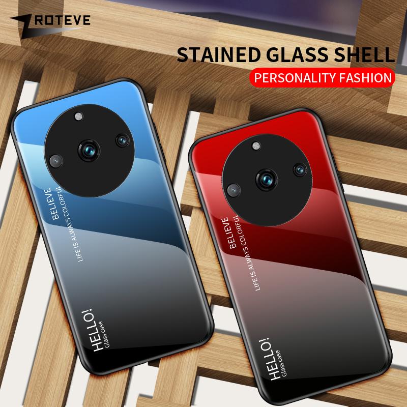 Realme11 Pro+ Case Gradient Tempered Glass Cover For OPPO Realme 11 10 9i 9 Pro Plus + Realme10 Realme11 5G Phone Cases