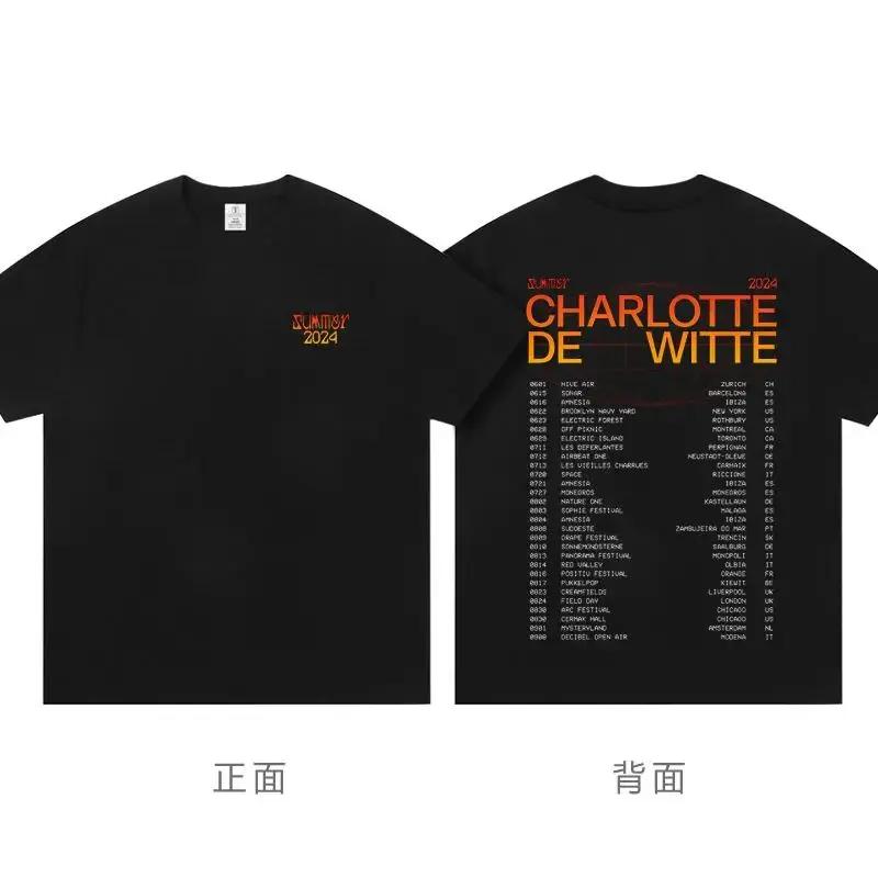 Moda Casuale Stampa Manica Corta Charlotte De Witte Charlotte Top 100 Dj Sport T-shirt Larghe Oversize Streetwear Unisex