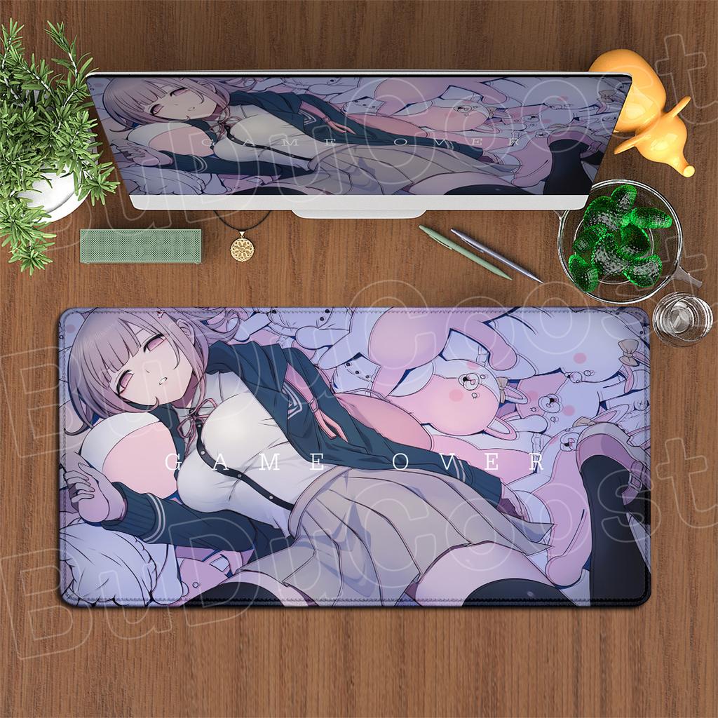 900x400mm Computer Keyboard Desk Mats Hot Anime Danganronpa Speed Mouse Pad Non-slip Gaming Laptop Carpet PC Rubber Accessories