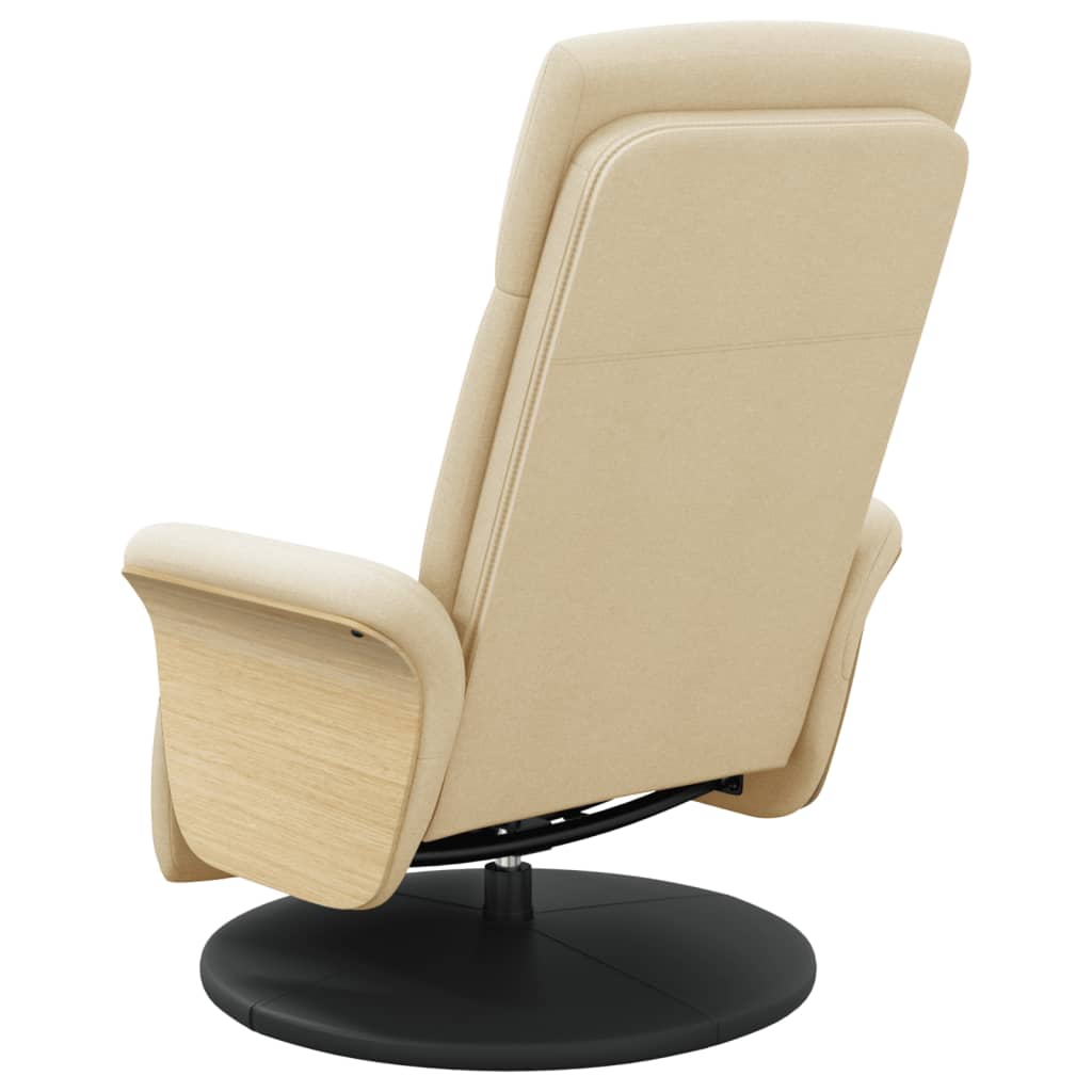 Recliner with Footrest Cream Fabric
