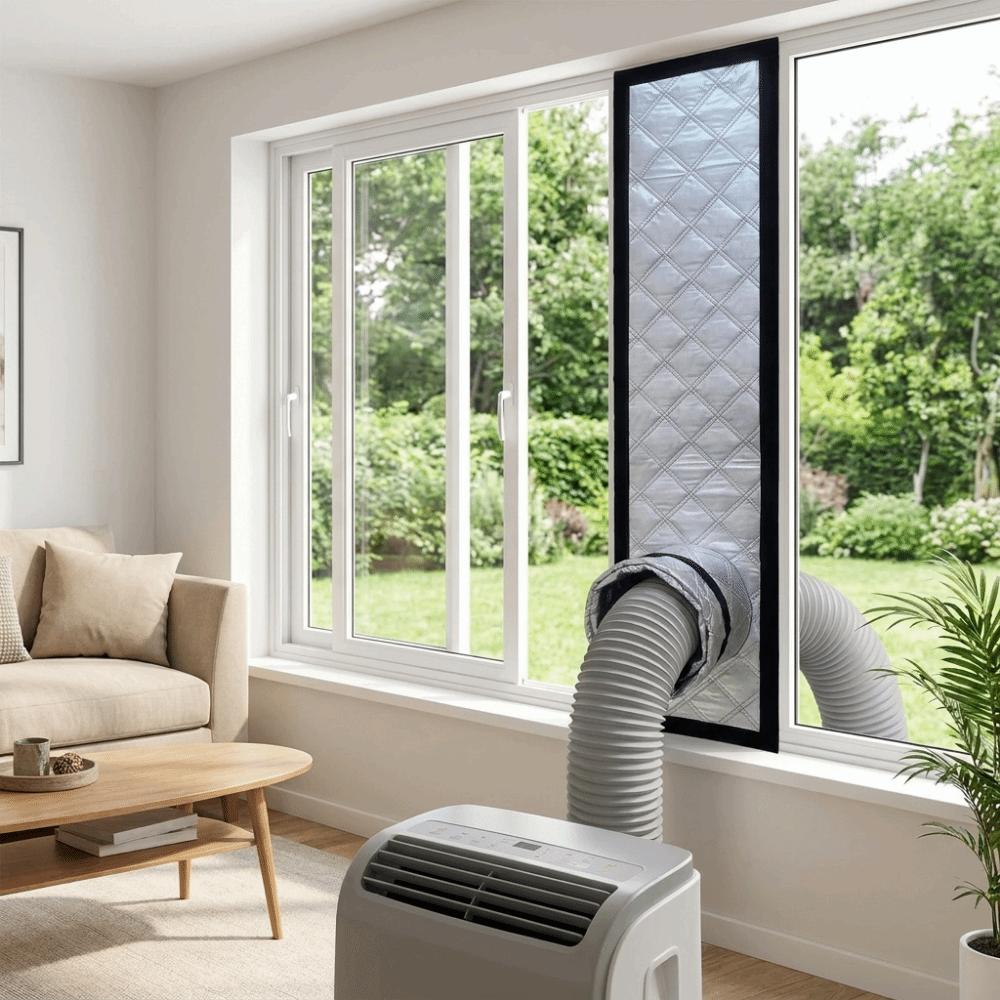 Adjustable AC Window Seal Efficient Airflow Control Waterproof Mobile Air Conditioner Vent Kit Heat Insulation