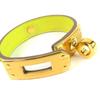 Pristine HERMES Kelly Leather Glove Holder yellow leather Women Used