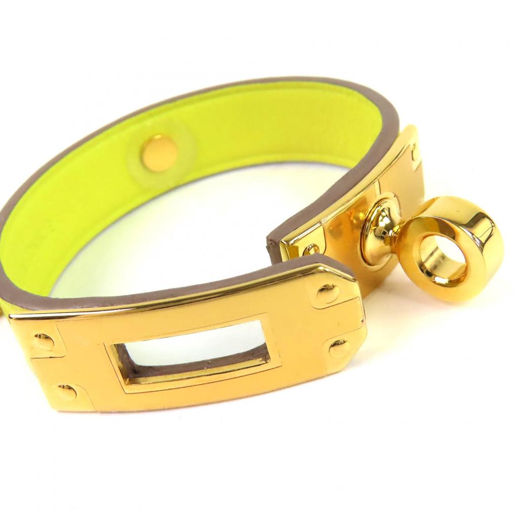 Pristine HERMES Kelly Leather Glove Holder yellow leather Women Used