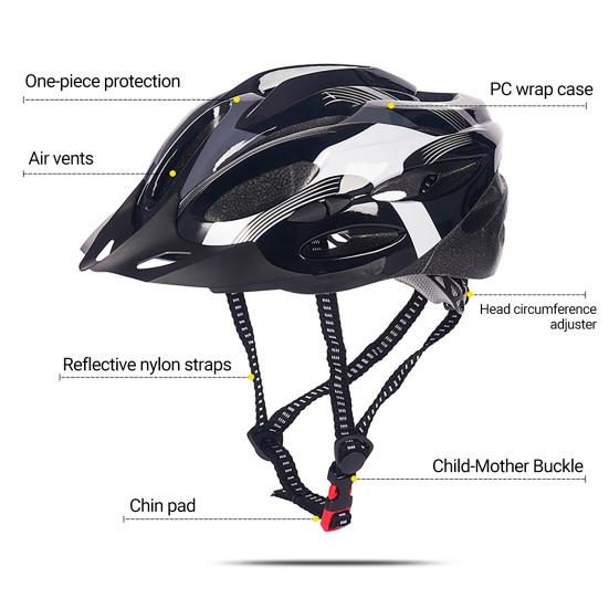 Fahrradhelm Atmungsaktiv Stoßdämpfend Einheitsgröße Komfort mit Polster Visier Mountainbike-Helm für Männer Frauen