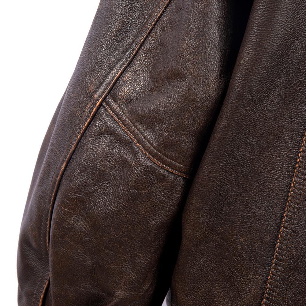 Vintage Brown Genuine Cow Men Leather Jacket Black Sheepskin Loose Men's Oversized Coat Spring Autumn