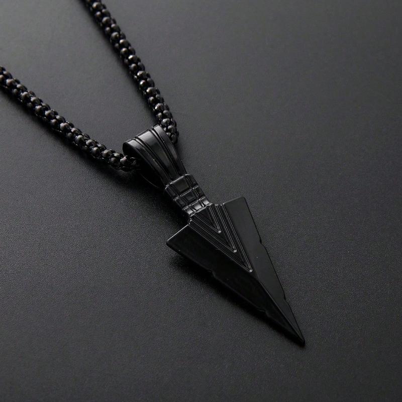 1pc Punk Style Arrow Shaped Pendant Necklace, Birthday Gift For Boyfriend, Suitable For Daily Wear