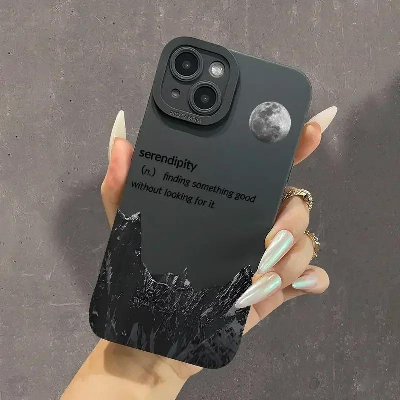 Custodia per Telefono Nera Stile Gotico con Labbra per iPhone 15 14 13 12 11 Pro Max XS X XR 7 8 Plus SE 2020 Mini Cover Morbida in Silicone Antiurto