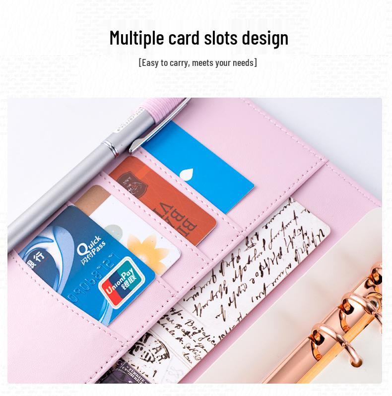 A6/A7 Leather Grid Pattern Binder Notebook with Custom Logo.