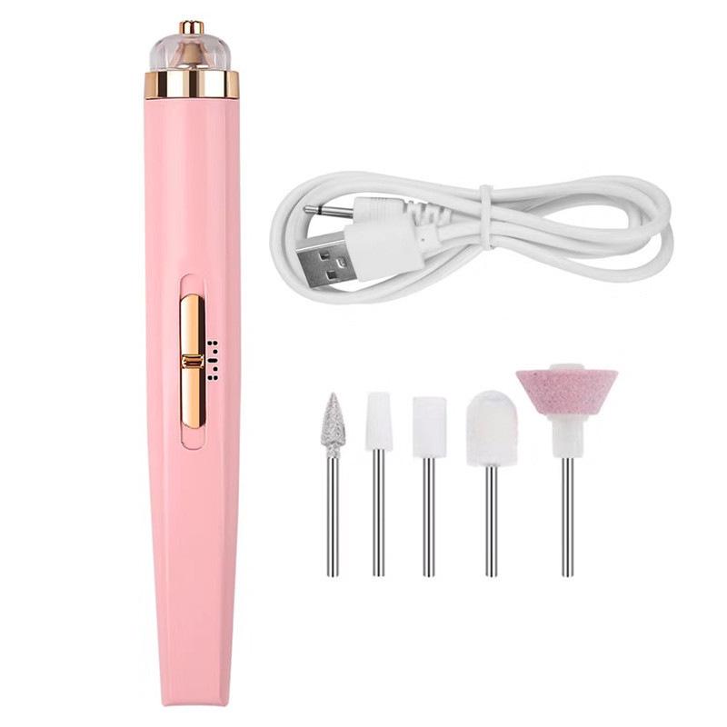 Portable Electric Nail Polisher & Manicure Set - 5-in-1 Nail Grinding Tool