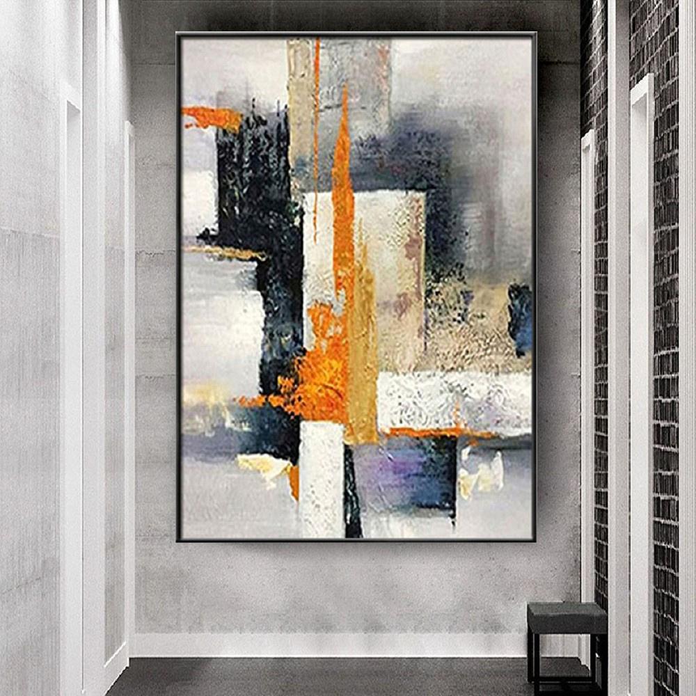 Large Handmade Textured Oil Painting On Canvas Modern Abstract POP Geometry Wall Art Picture For Living Room Bedroom Room Decor