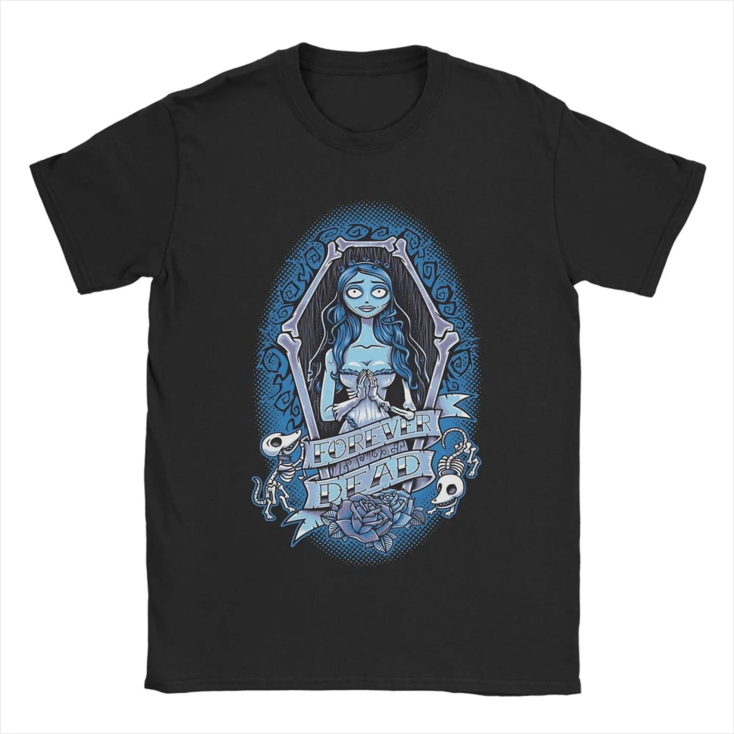 

Corpse Brides T Shirt Men 100% Cotton Vintage T-Shirts Round Neck Tees Short Sleeve Clothing Graphic XXXXXL чорний