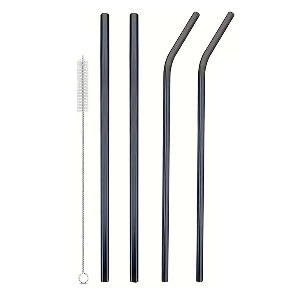 4Pcs Stainless Steel Straw with Straw Cleaner Replacement Straw Reusable Straws for Stanley 40oz Cup Accessories