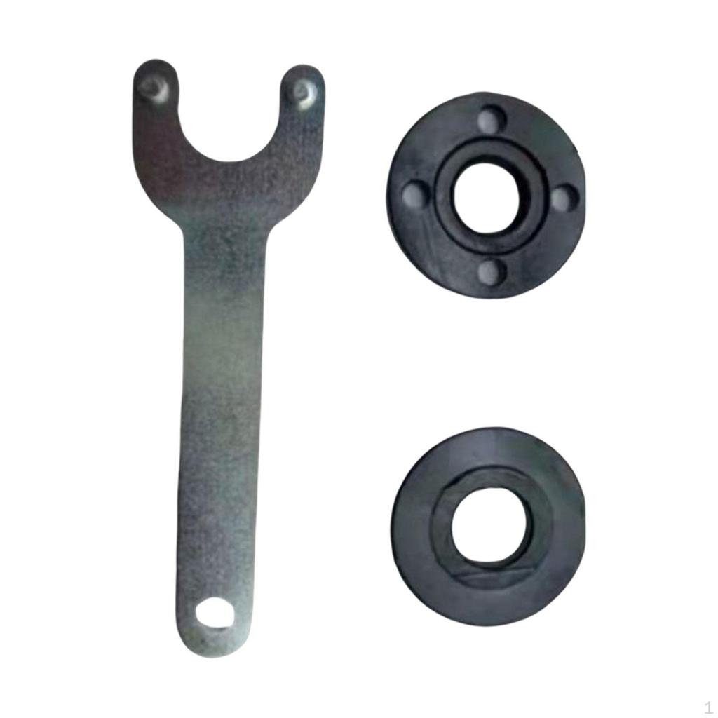 3 Piece Set Angle Grinder Flange Nut with Wrench Fitting Part Inner Outer Easy To Use