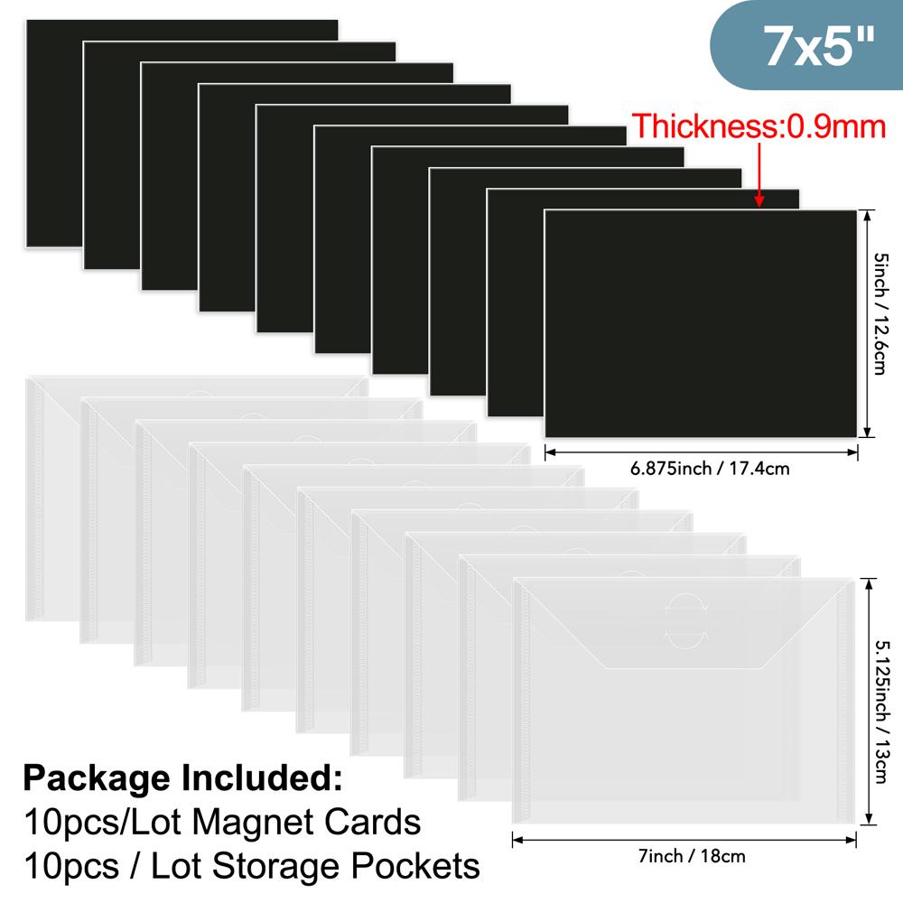 10pcs 12.6x17.4cm 0.9mm Rubber Magnetic Sheets, Die and Stamp Storage Magnetic Panels Magnetic Storage Cards for Card Making