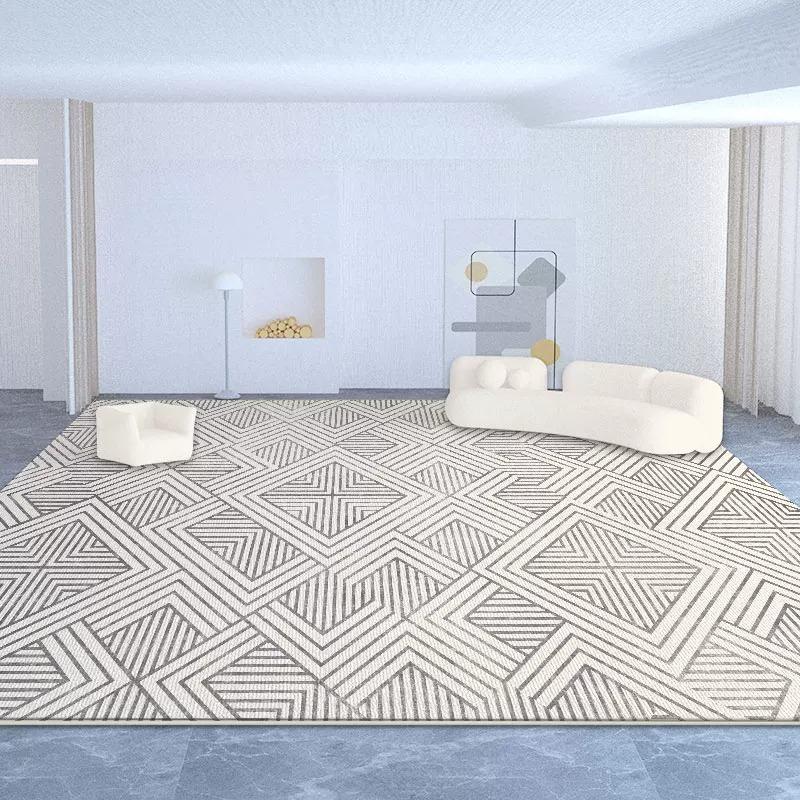 Striped Geometric Pattern Carpet for Living Room Large Area Rugs Modern Minimalism Light Luxury Mats Bedroom Floor Mat