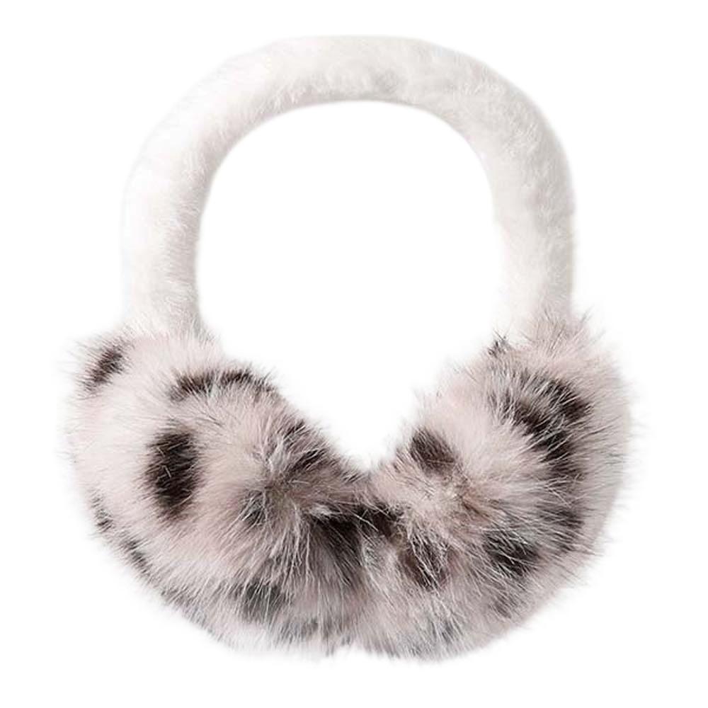 Soft Leopard Print Earmuffs Windproof Winter Thicken Earflap Trendy Foldable Ear Cover  Women