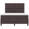 Boxspring Bed with Headboard Dark Brown 160 x 200 cm Fabric